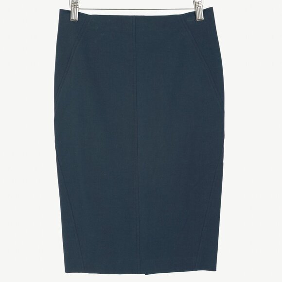 Brunello Cucinelli Navy Cotton Pencil Skirt - Picture 1 of 10